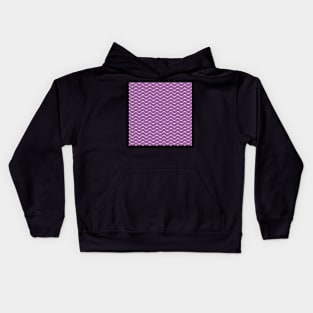 Purple Wavy Lines Repeat Pattern Kids Hoodie